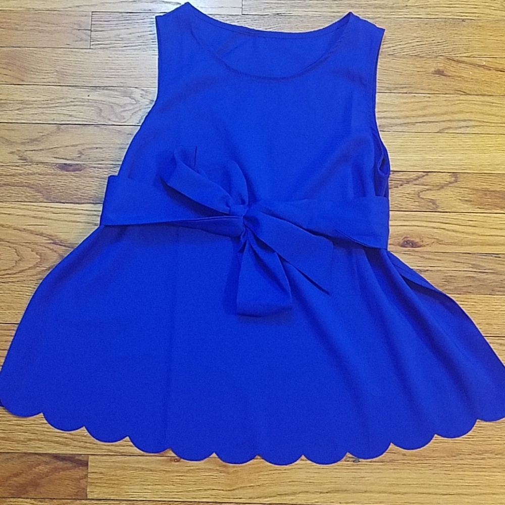 Royal Blue Belted Blouse